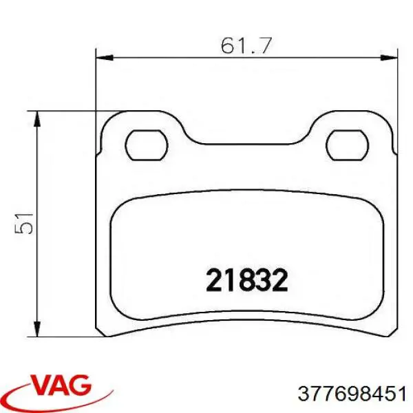 377698451 VAG Pastillas freno traseras