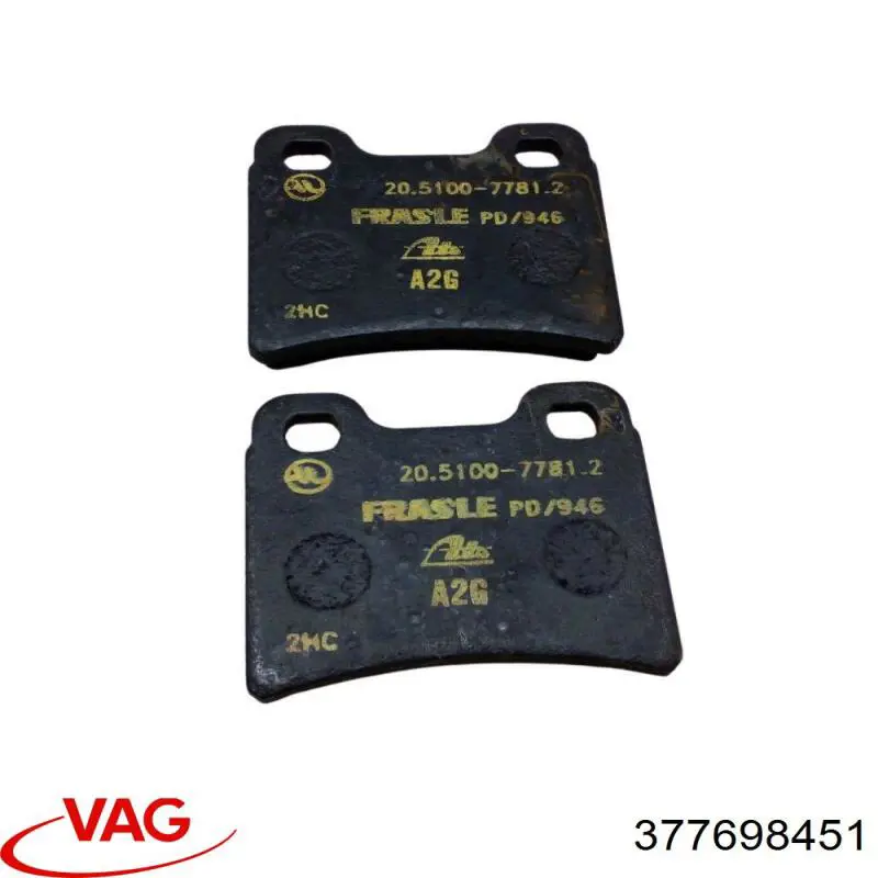 Comprar 377698451 VAG Pastillas de freno traseras