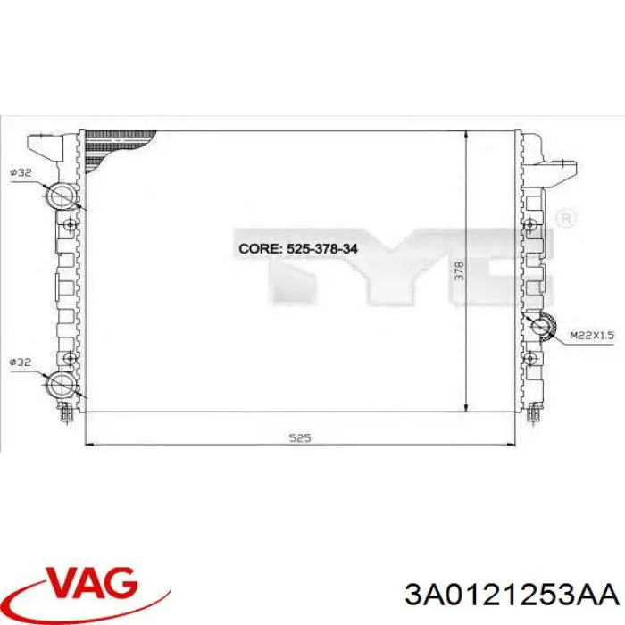 Água radiador VAG 3A0121253AA precio, desde 64,83 EUR