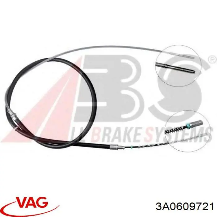 3A0609721 VAG cable de freno de mano trasero derecho/izquierdo