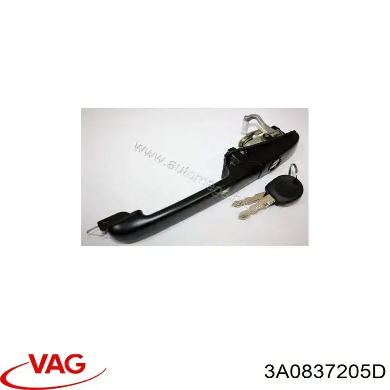Manija exterior izquierda de puerta delantera 3A0837205D VAG