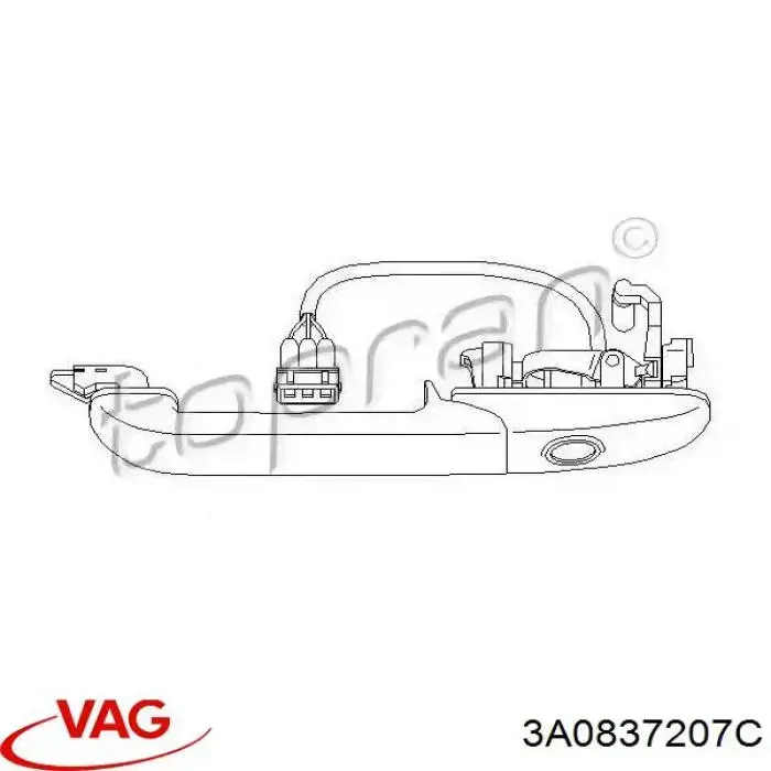 Comprar 3A0837207C VAG Manija exterior izquierda de puerta delantera