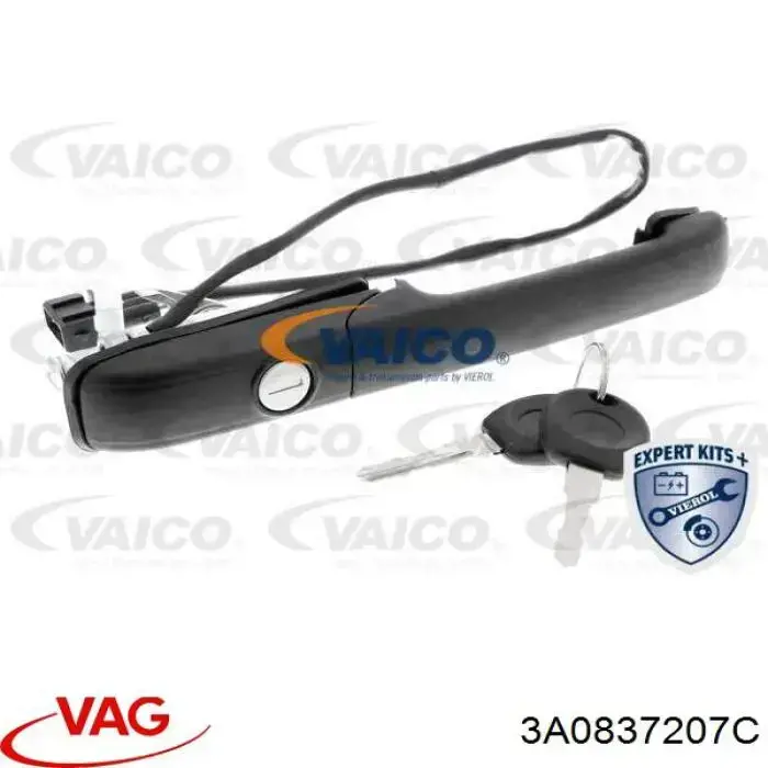 Manija exterior izquierda de puerta delantera VAG 3A0837207C