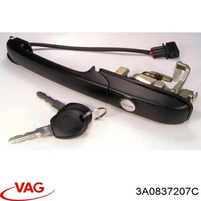 Manija exterior izquierda de puerta delantera 3A0837207C VAG