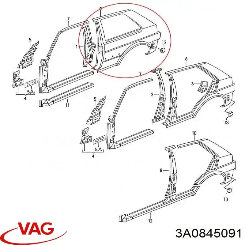 Parabrisas delantero  para Volkswagen Passat B3, B4 3A5, 351, 315