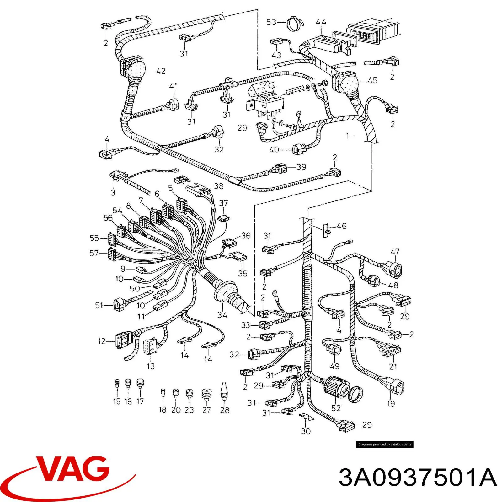 Comprar 3A0937501A VAG Caja de fusibles trasera interior