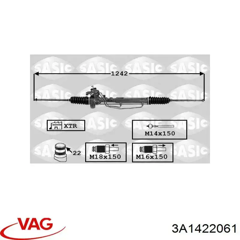 3A1422061 VAG Cremallera caja de direccion