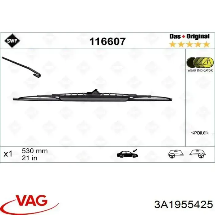 Limpiaparabrisas delantera VAG 3A1955425
