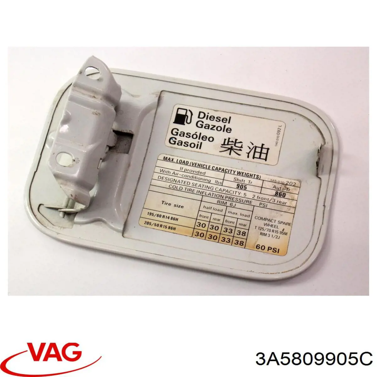  Tapa de la gasolina Volkswagen Passat 