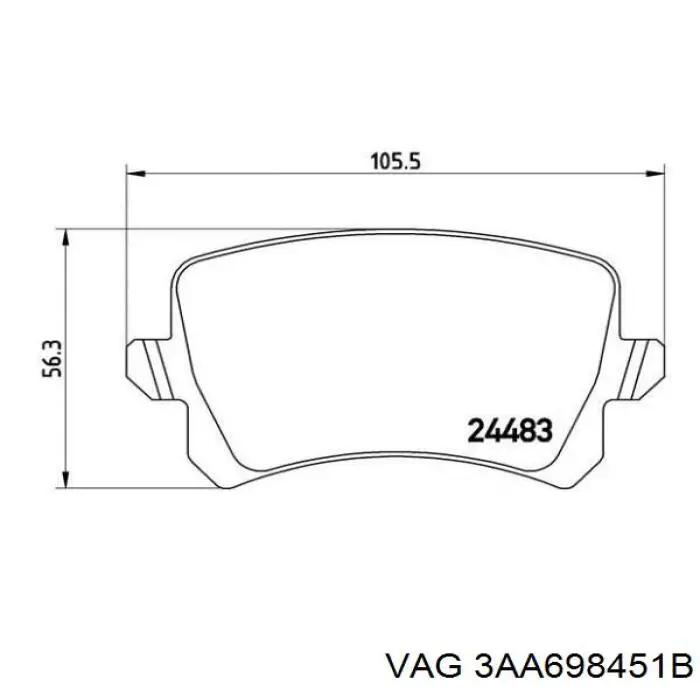 3AA698451B VAG pastillas de freno traseras