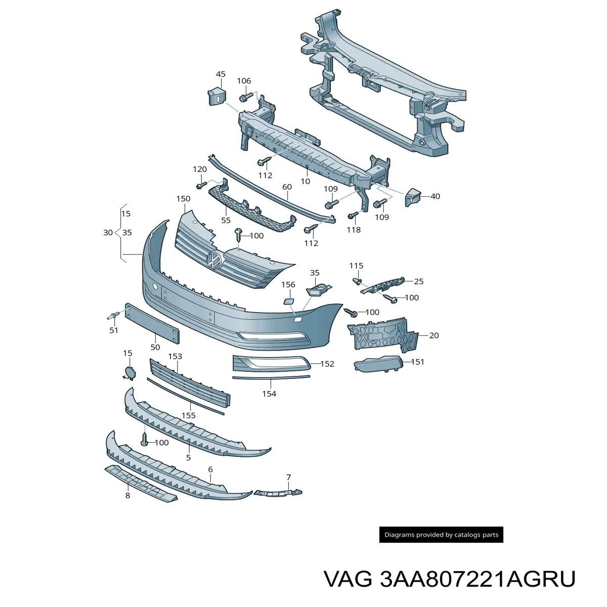 Parachoques delantero VAG 3AA807221AGRU precio, desde 154,11 EUR