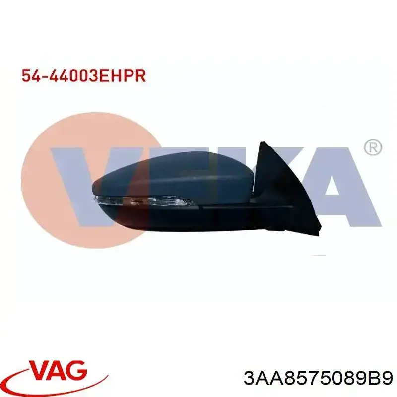 3AA8575089B9 VAG Espejo derecho