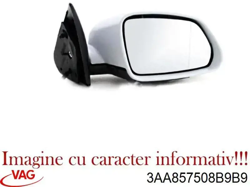 Espejo de retrovisor derecho 3AA857508B9B9 VAG