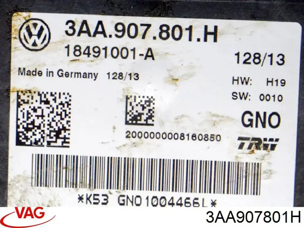 3AA907801H VAG Módulo del freno de estacionamiento electromecánico
