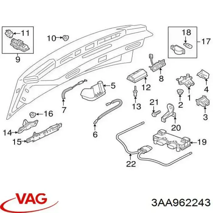 Comprar 3AA962243 VAG Módulo de control de apertura de la tapa del maletero