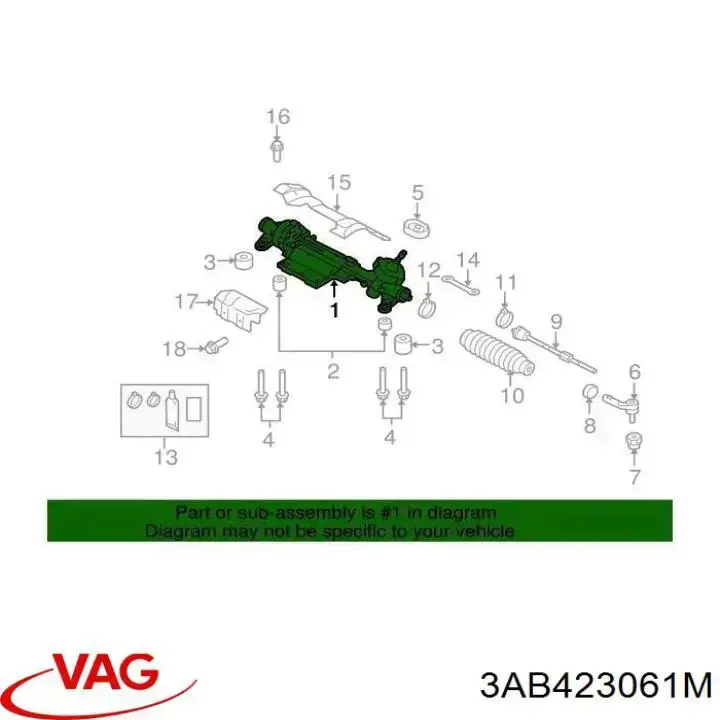 Engranaje de dirección VAG 3AB423061MX precio, desde 395,97 EUR