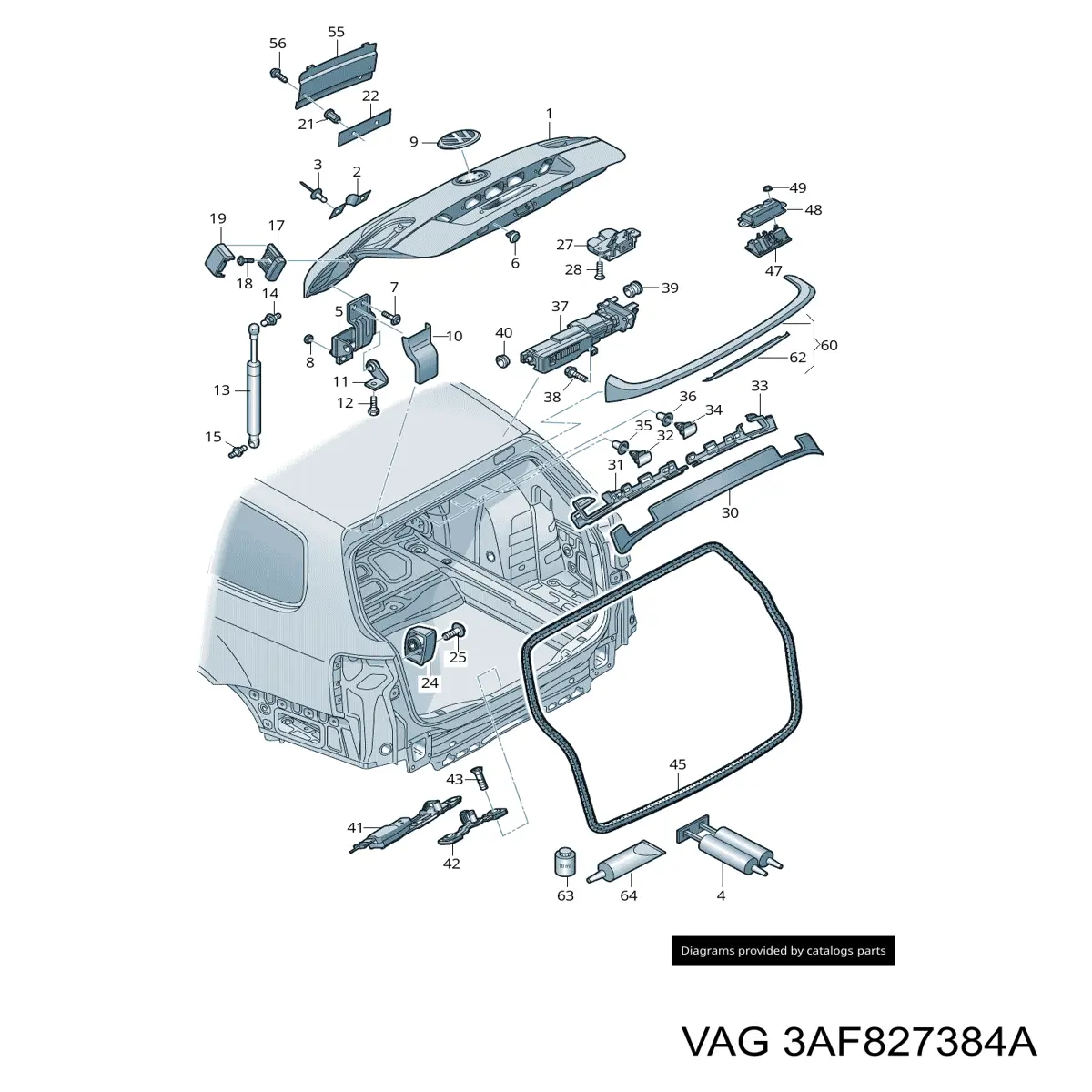 3AF827384A VAG Motor de apertura y cierre del maletero