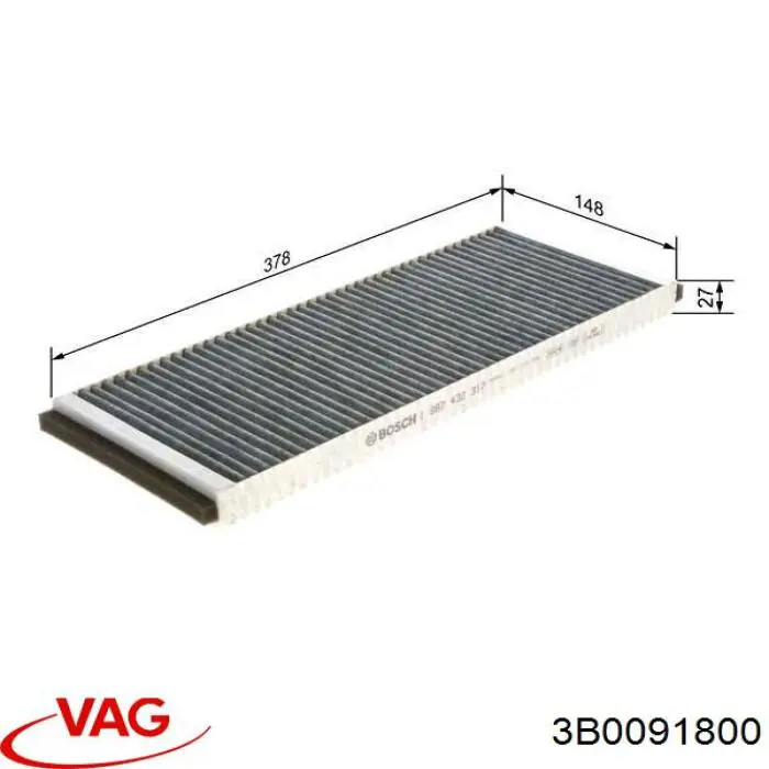 3B0091800 VAG filtro habitáculo