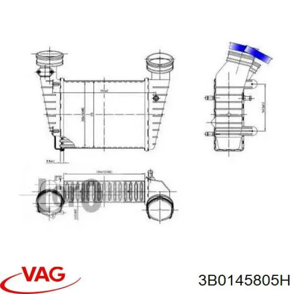 Comprar 3B0145805H VAG Turbo intercooler
