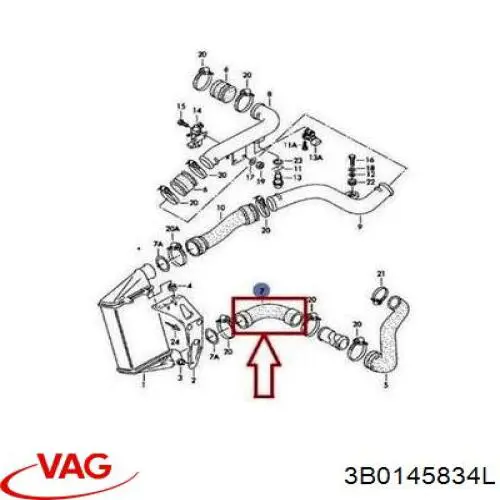 Manguera del intercooler VAG 3B0145834L precio, desde 27,75 EUR