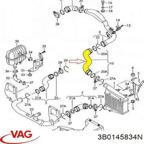 Comprar 3B0145834N VAG Tubo intercooler