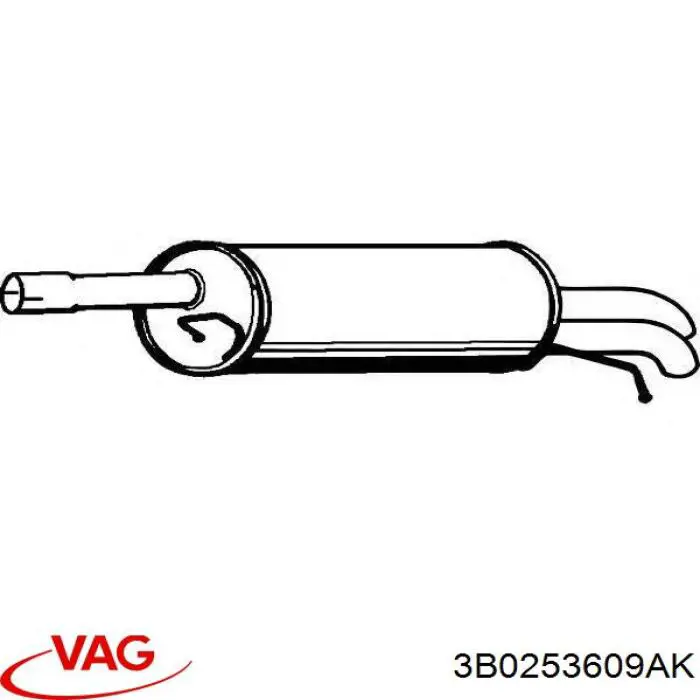 Silenciador trasero VAG 3B0253609AK precio, desde 92,57 EUR