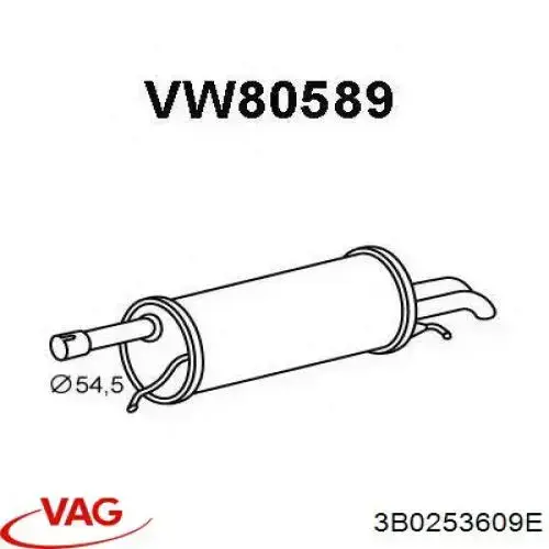 Silenciador trasero VAG 3B0253609E precio, desde 415,79 EUR