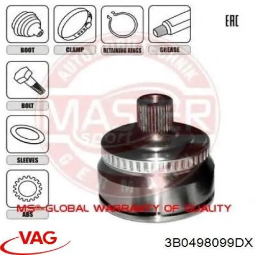 3B0498099DX VAG Junta homocinética