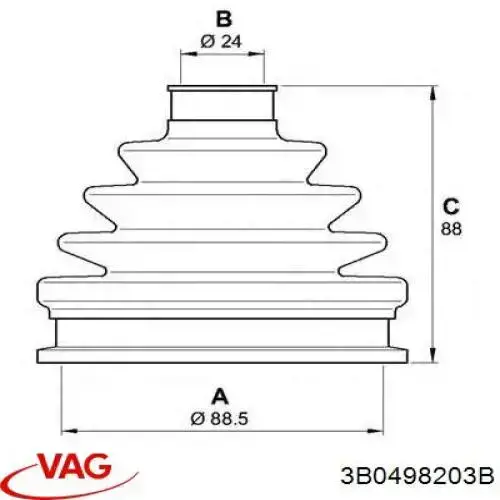 Fuelle, palier delantero exterior VAG 3B0498203B precio, desde 9,82 EUR