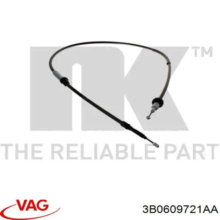 3B0609721AA VAG cable de freno de mano trasero derecho/izquierdo