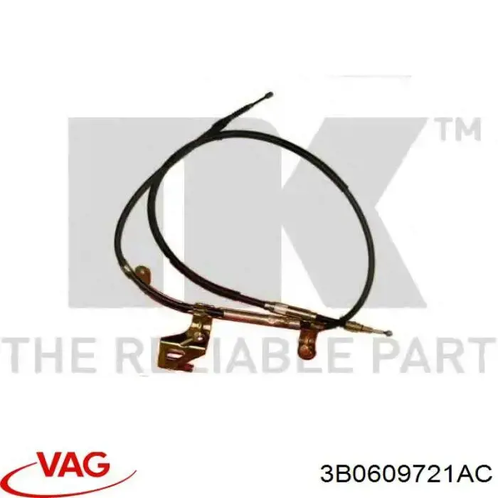 Cable de freno de mano trasero izquierdo 3B0609721AC VAG