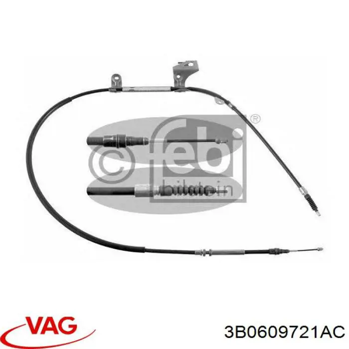 3B0609721AC VAG Cable de freno de mano trasero izquierdo