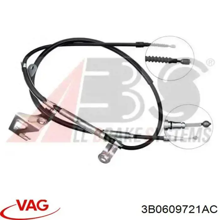 3B0609721AC VAG cable de freno de mano trasero izquierdo