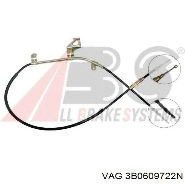 3B0609722N VAG cable de freno de mano trasero derecho