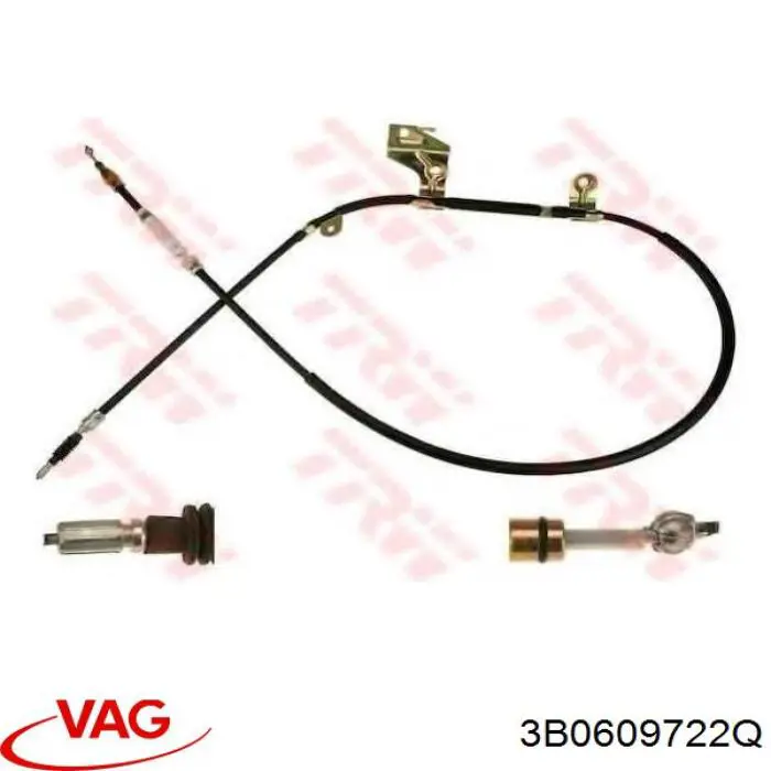 3B0609722Q VAG cable de freno de mano trasero derecho