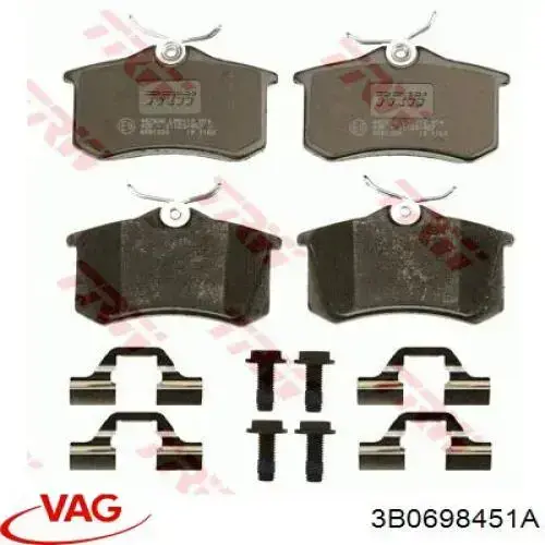 Pastillas de freno traseras 3B0698451A VAG