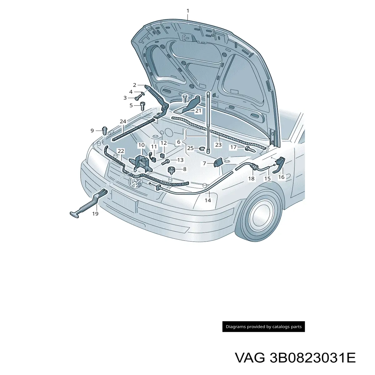 Capot VAG 3B0823031B