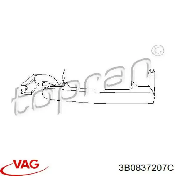 Tirador de puerta exterior delantero VAG 3B0837207CB41