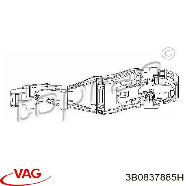 3B0837885H VAG soporte de manilla exterior de puerta delantera izquierda