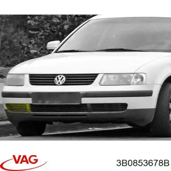 Rejilla de ventilación, parachoques trasero, derecha para Volkswagen Passat (B5, 3B2)
