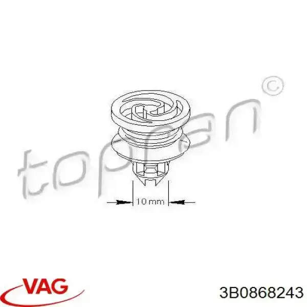 3B0868243 VAG Clips de fijación para panel de puerta