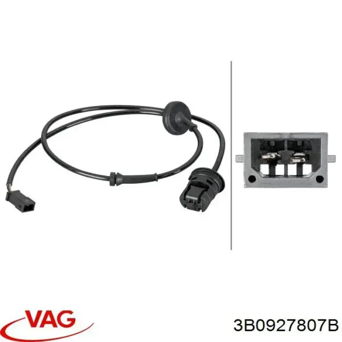 Sensor ABS trasero VAG 3B0927807B