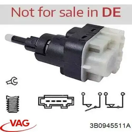 Interruptor de luz de freno VAG 3B0945511A precio, desde 8,56 EUR