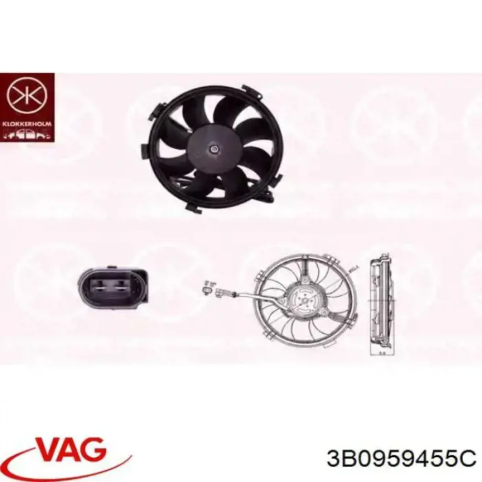 3B0959455C VAG motor del ventilador de enfriado