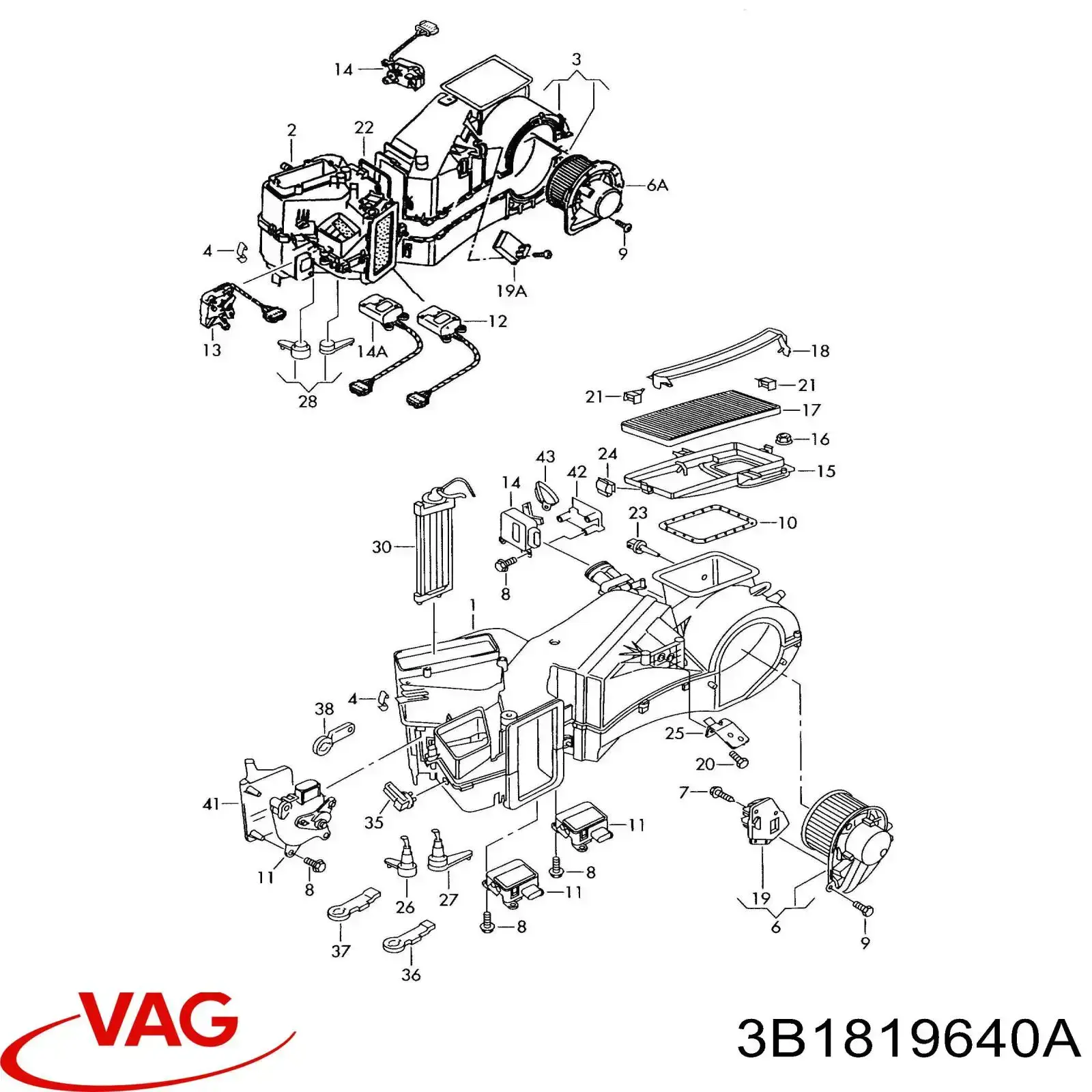 Marco del filtro de habitáculo VAG 3B1819640A precio, desde 22,20 EUR