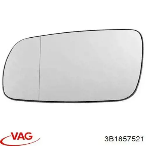 3B1857521 VAG cristal de espejo retrovisor exterior izquierdo