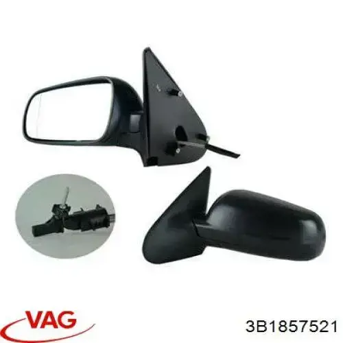 Cristal de espejo retrovisor exterior izquierdo 3B1857521 VAG