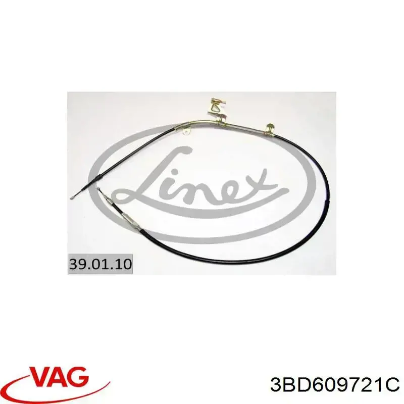 3BD609721C VAG cable de freno de mano trasero izquierdo