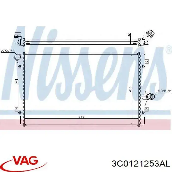 Radiador 3C0121253AL VAG