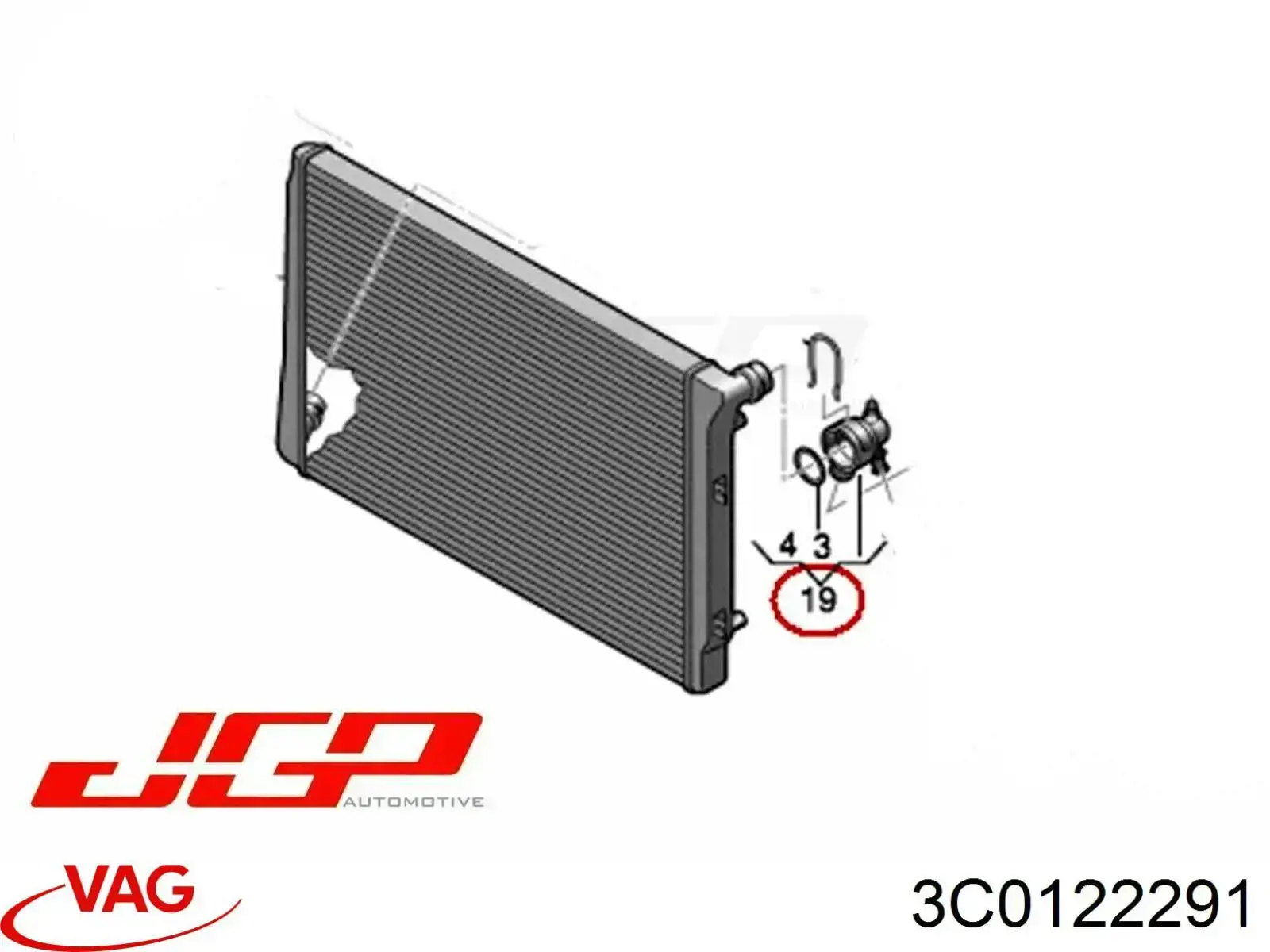 Comprar 3C0122291 VAG Acople rápido de la manguera del radiador